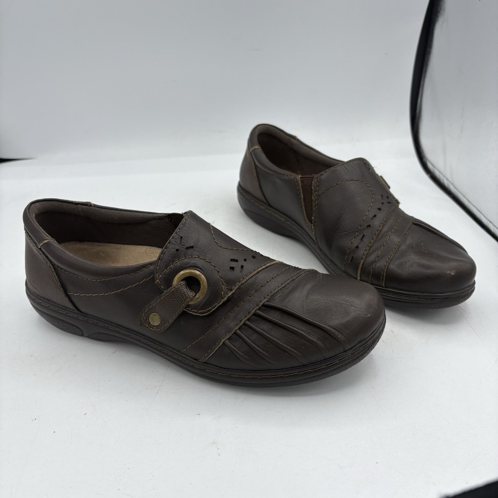 Earth Origins Shoes‎ Womens Size 7.5 M Glendale Gabrielle Brown Leather Loafers
